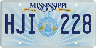MS license plate HJI228