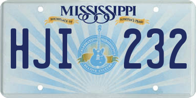 MS license plate HJI232