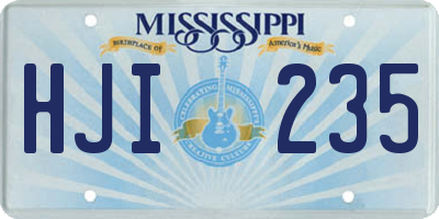 MS license plate HJI235