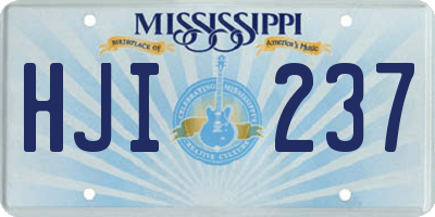 MS license plate HJI237