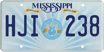 MS license plate HJI238