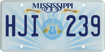 MS license plate HJI239