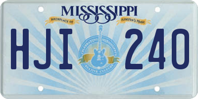 MS license plate HJI240