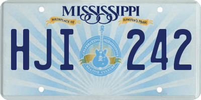 MS license plate HJI242