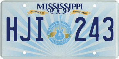 MS license plate HJI243