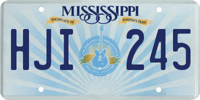 MS license plate HJI245