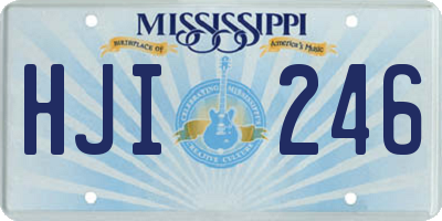 MS license plate HJI246