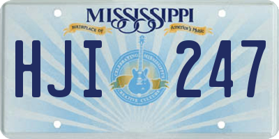 MS license plate HJI247