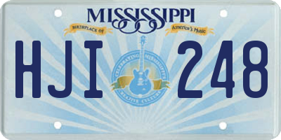 MS license plate HJI248