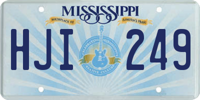 MS license plate HJI249