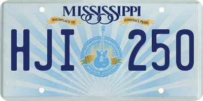MS license plate HJI250