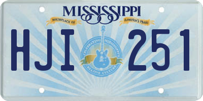 MS license plate HJI251
