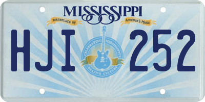 MS license plate HJI252