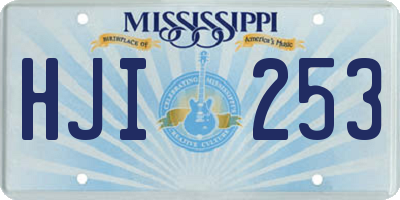 MS license plate HJI253