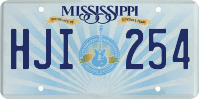 MS license plate HJI254