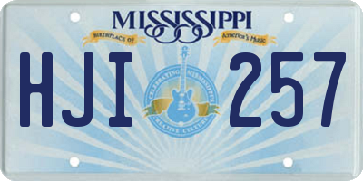 MS license plate HJI257