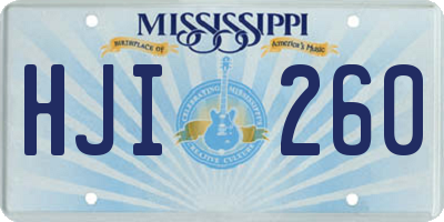 MS license plate HJI260