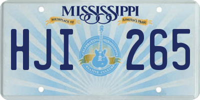 MS license plate HJI265