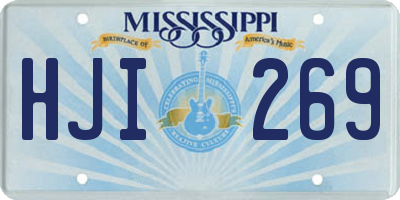 MS license plate HJI269