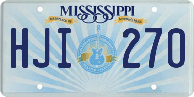 MS license plate HJI270