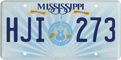 MS license plate HJI273