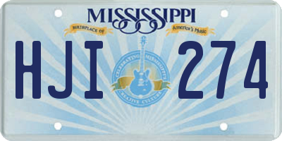 MS license plate HJI274