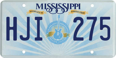 MS license plate HJI275