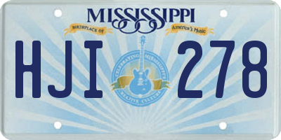 MS license plate HJI278