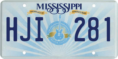 MS license plate HJI281