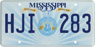 MS license plate HJI283