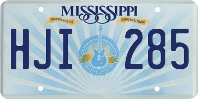 MS license plate HJI285