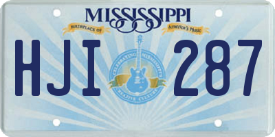 MS license plate HJI287