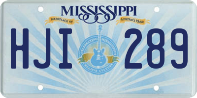 MS license plate HJI289