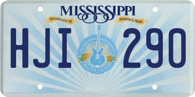 MS license plate HJI290