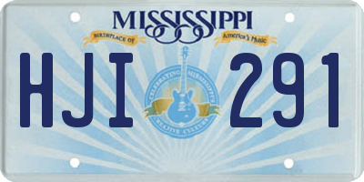 MS license plate HJI291
