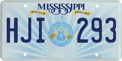 MS license plate HJI293