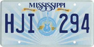 MS license plate HJI294