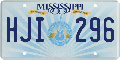 MS license plate HJI296