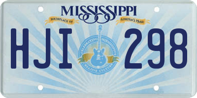 MS license plate HJI298