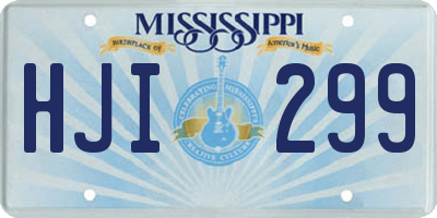 MS license plate HJI299