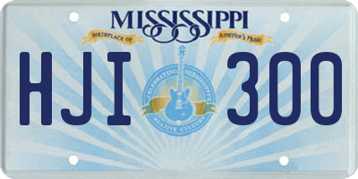 MS license plate HJI300