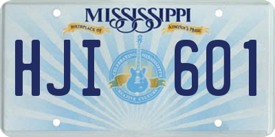 MS license plate HJI601