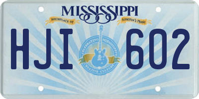 MS license plate HJI602