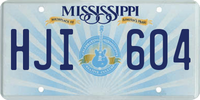 MS license plate HJI604