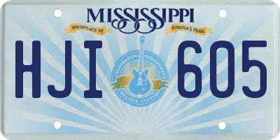MS license plate HJI605