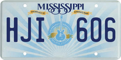 MS license plate HJI606