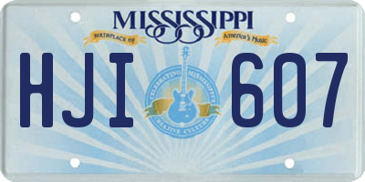 MS license plate HJI607