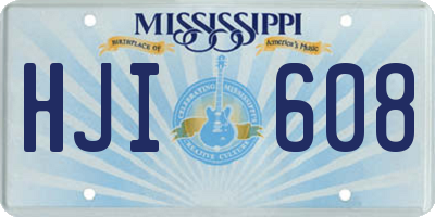 MS license plate HJI608