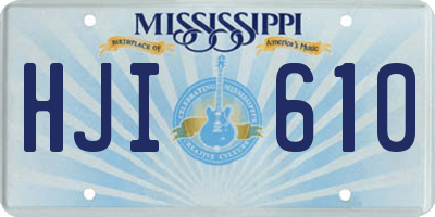 MS license plate HJI610