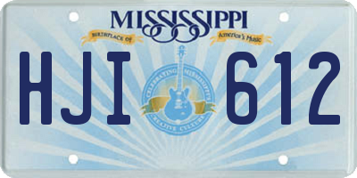 MS license plate HJI612